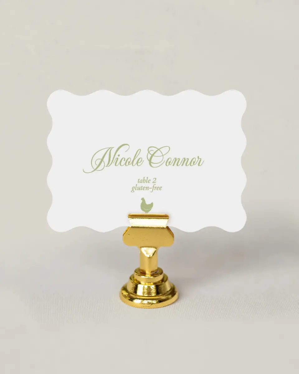 This is a 2.5" x 3.5" Wedding Place Card called Southern Belle printed in full color on Premium Smooth paper