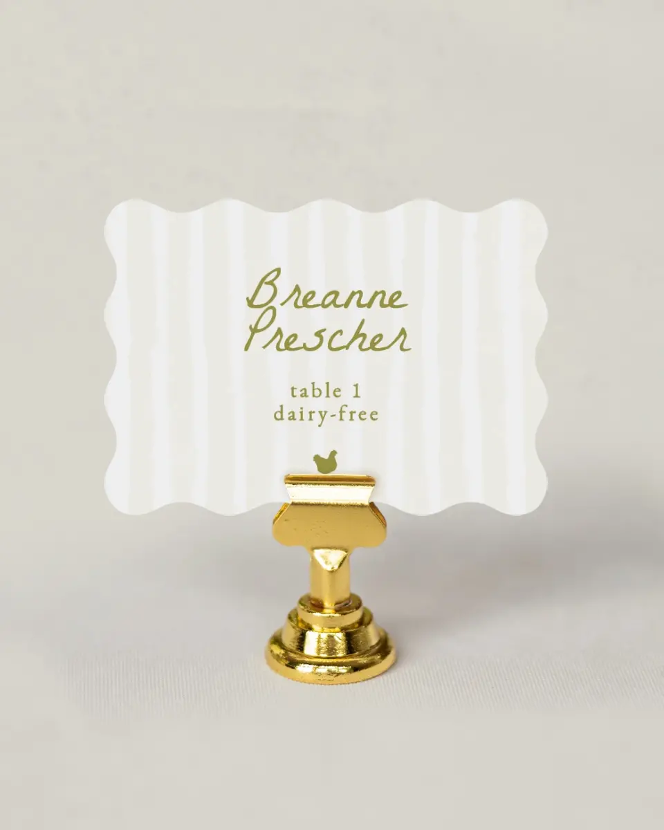 This is a 2.5" x 3.5" Wedding Place Card called Positano Daydream printed in full color on Premium Smooth paper