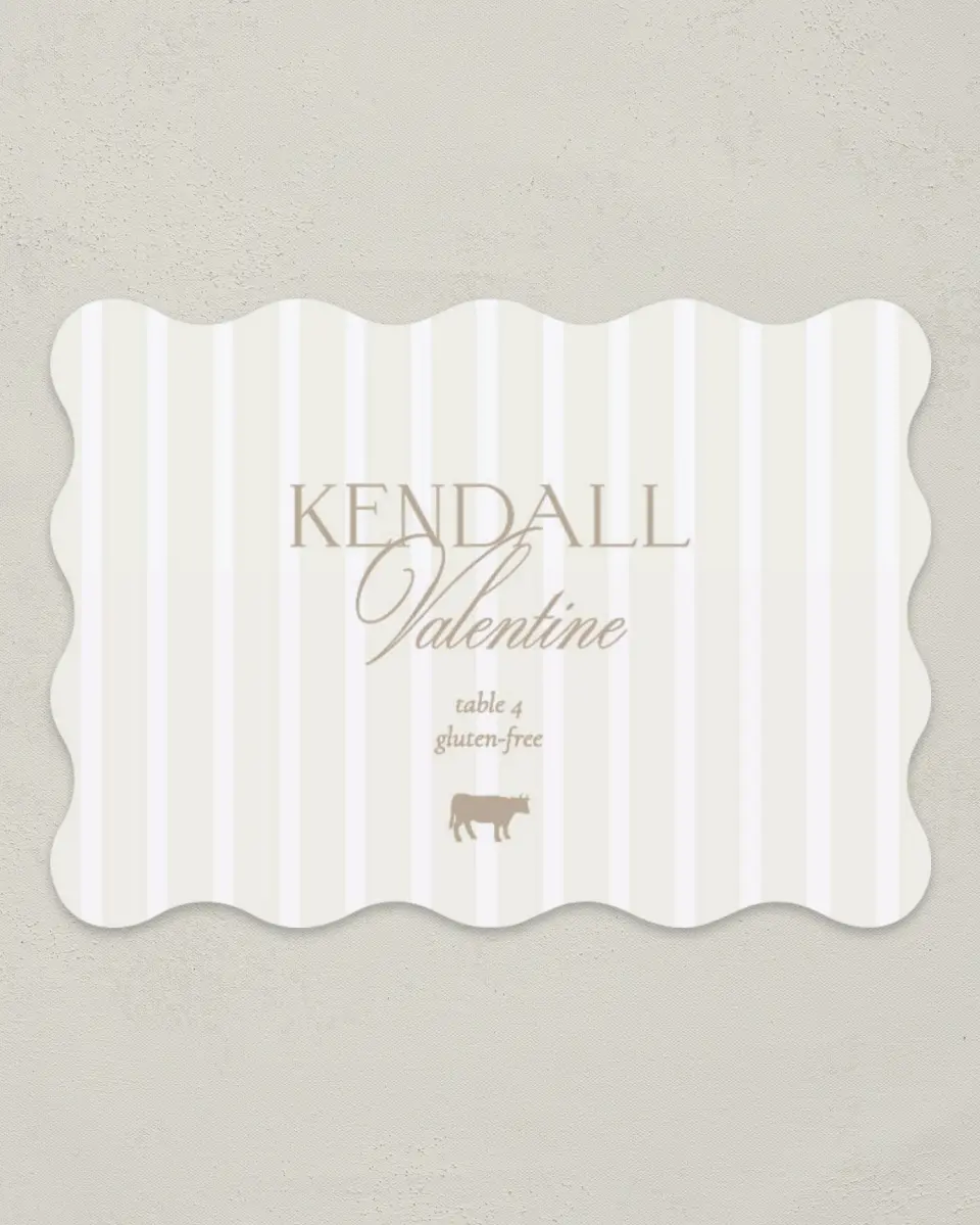 This is a 2.5" x 3.5" Wedding Place Card called Kensington printed in full color on Premium Smooth paper
