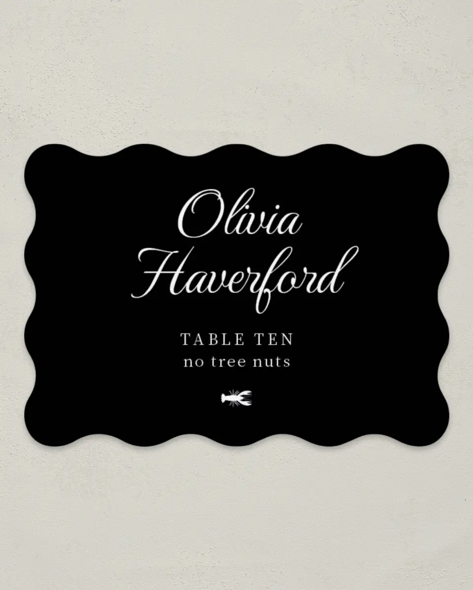 This is a 2.5" x 3.5" Wedding Place Card called Scarsdale printed in full color on Premium Smooth paper