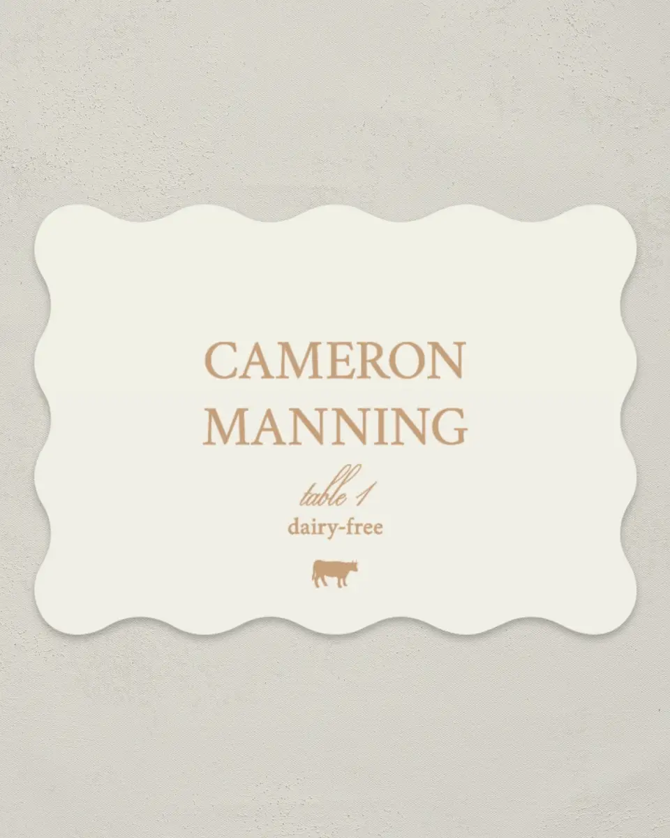 This is a 2.5" x 3.5" Wedding Place Card called Beaded Veil printed in full color on Premium Smooth paper