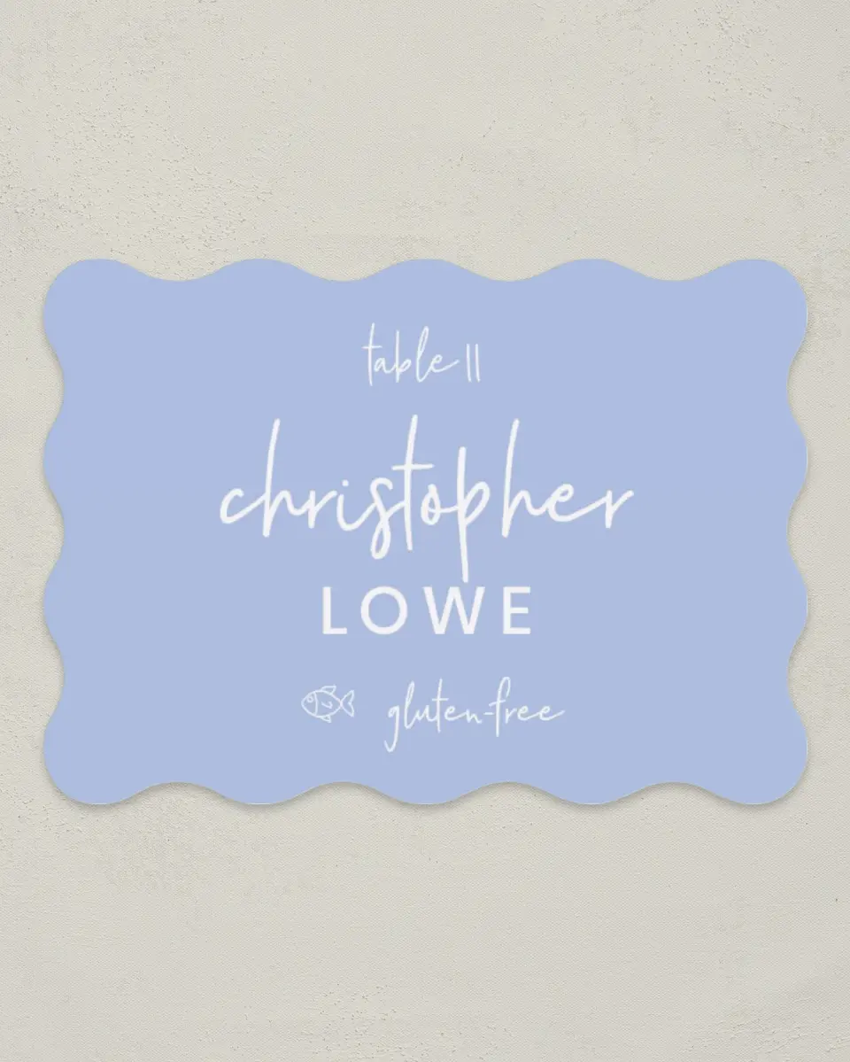 This is a 2.5" x 3.5" Wedding Place Card called Framed in Flowers printed in full color on Premium Smooth paper