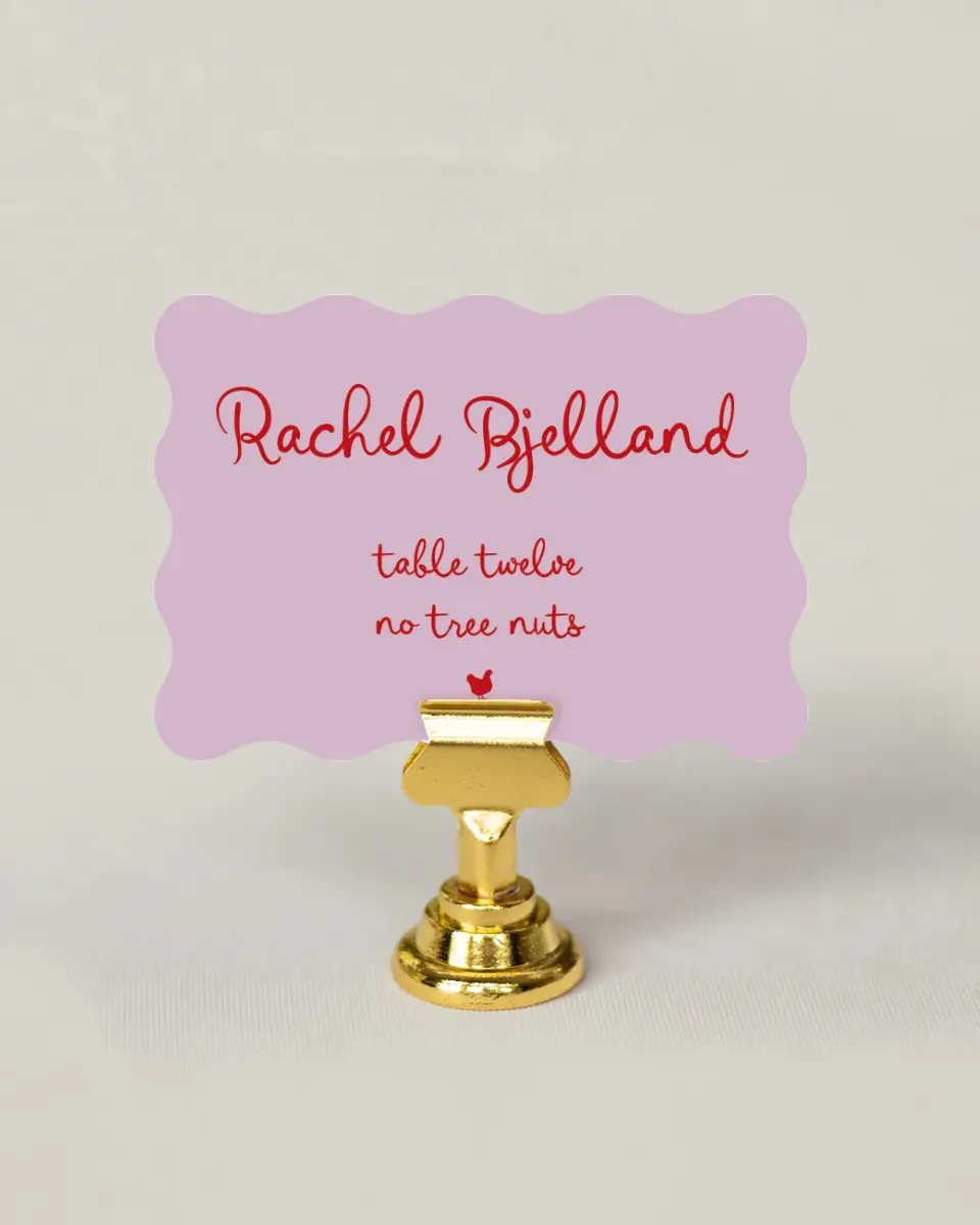 This is a 2.5" x 3.5" Wedding Place Card called Flourishing Love printed in full color on Premium Smooth paper