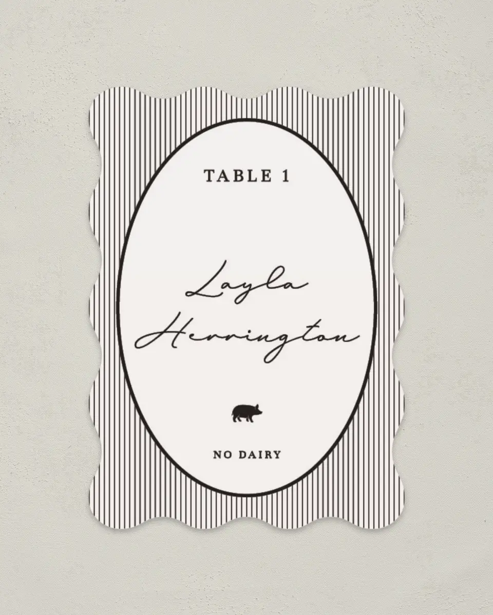 This is a 2.5" x 3.5" Wedding Place Card called Opulent Endearment printed in full color on Premium Smooth paper
