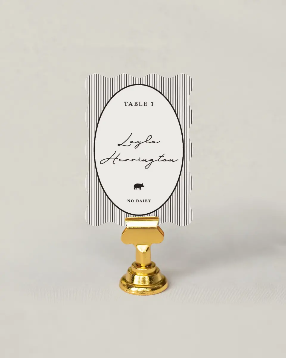 This is a 2.5" x 3.5" Wedding Place Card called Opulent Endearment printed in full color on Premium Smooth paper