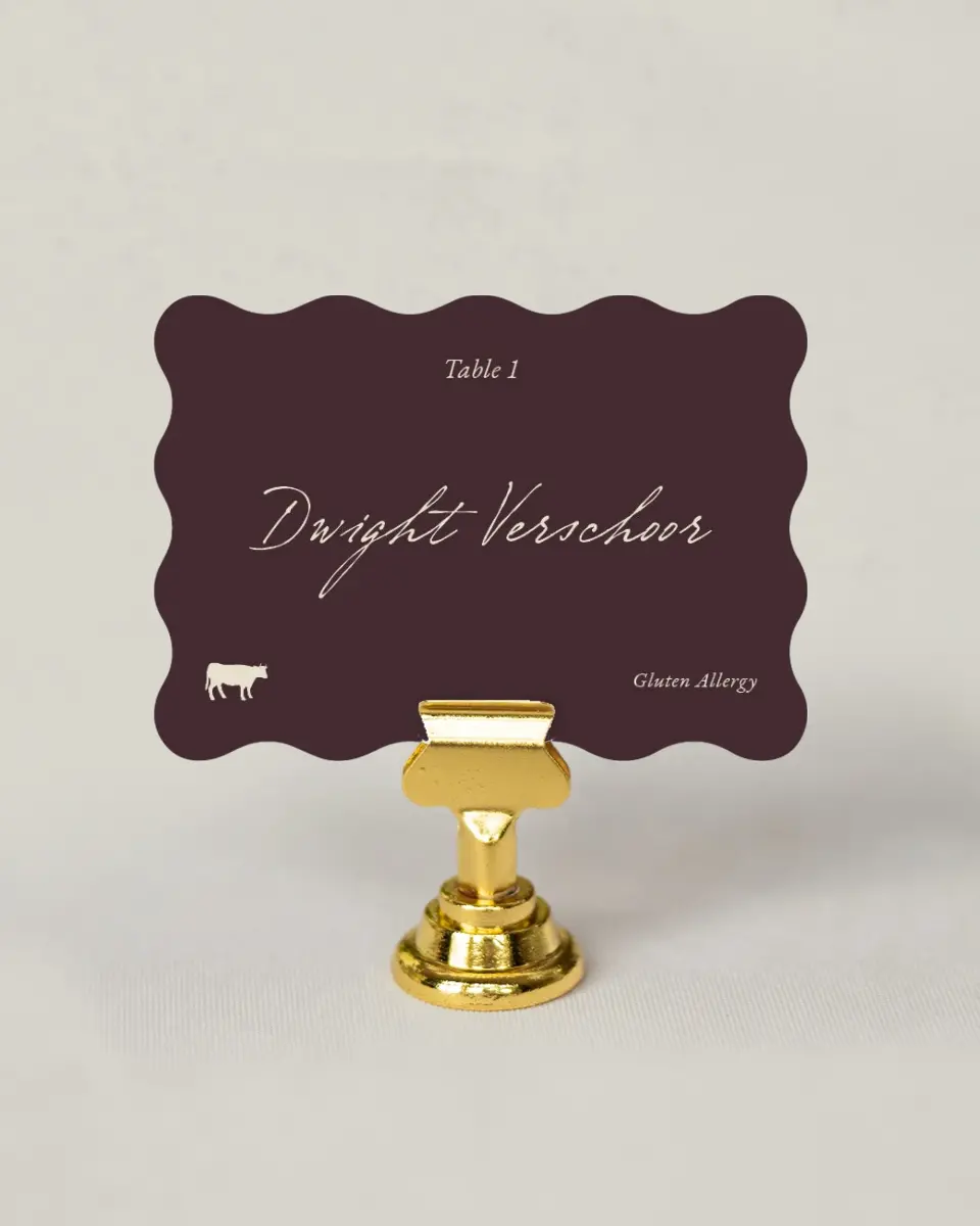 This is a 2.5" x 3.5" Wedding Place Card called Victorian Aura printed in full color on Premium Smooth paper
