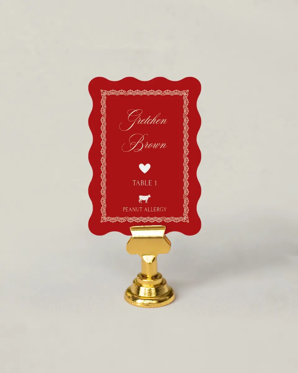 This is a 2.5" x 3.5" Wedding Place Card called Elevated Vegas printed in full color on Premium Smooth paper