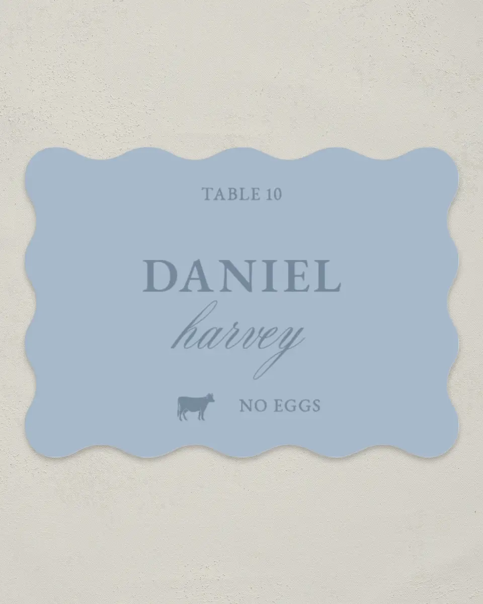 This is a 2.5" x 3.5" Wedding Place Card called Pressed Petals printed in full color on Premium Smooth paper