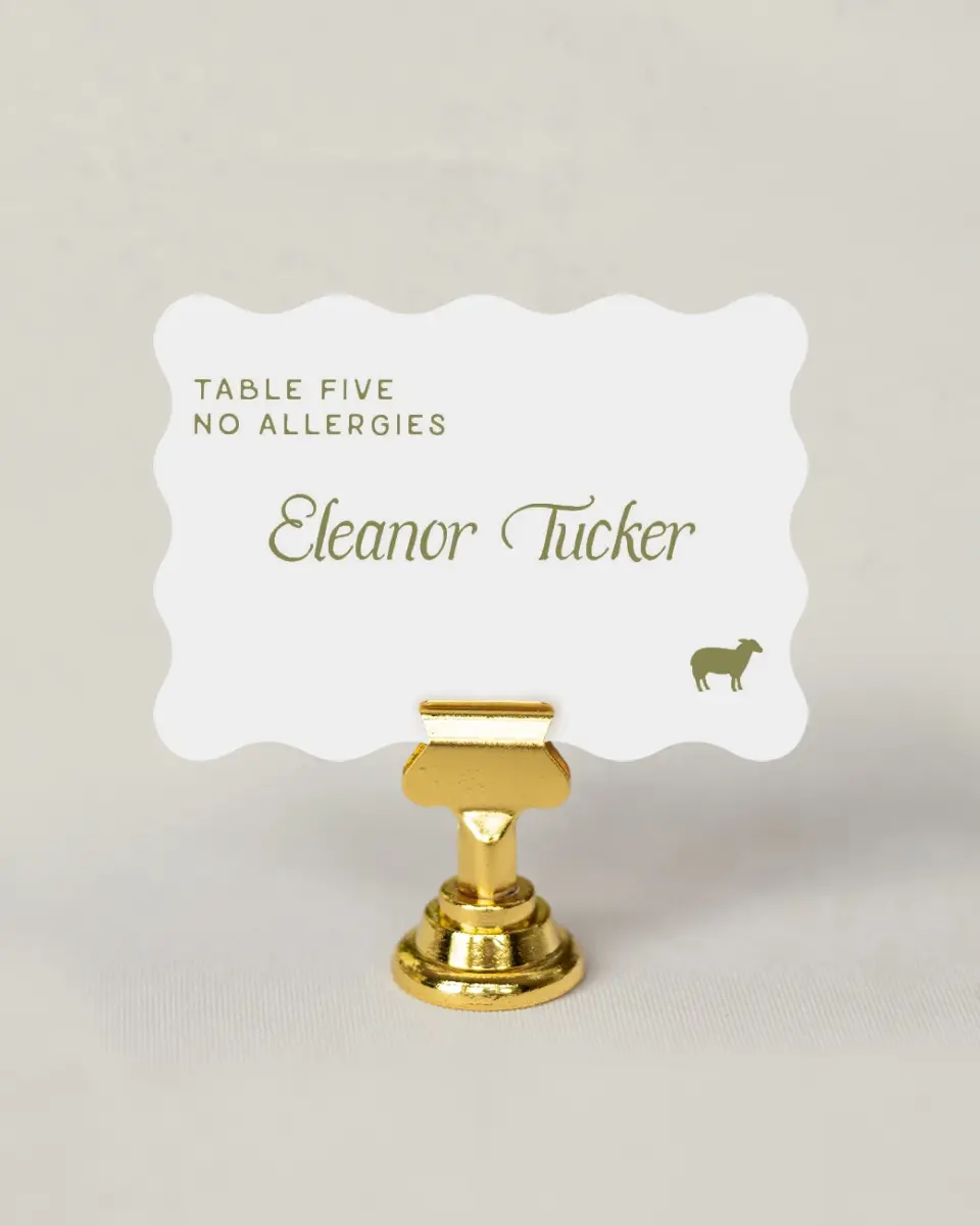 This is a 2.5" x 3.5" Wedding Place Card called The Rosemary printed in full color on Premium Smooth paper