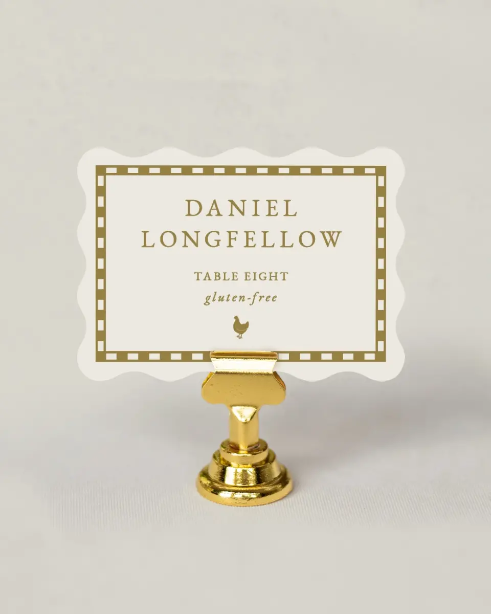 This is a 2.5" x 3.5" Wedding Place Card called The Jillian printed in full color on Premium Smooth paper