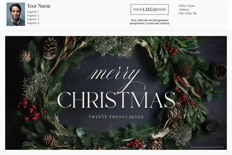 This is a 7½" x 11¼" Magnetic Calendar Pad called Merry Christmas printed in full color