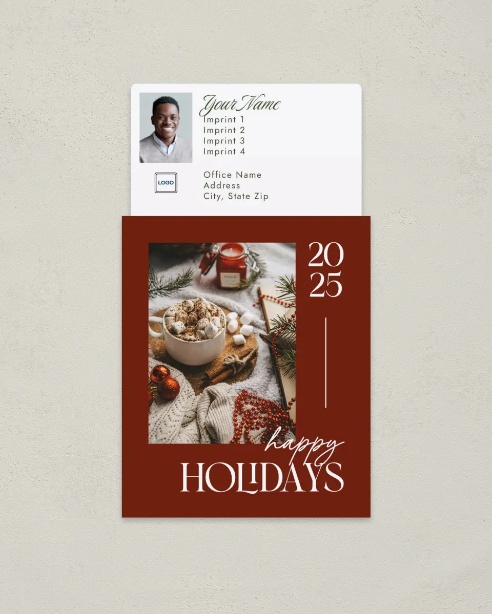 This is a 3½" x 6¼" Tear-Off Calendar Magnet called Happy Holidays printed in full color