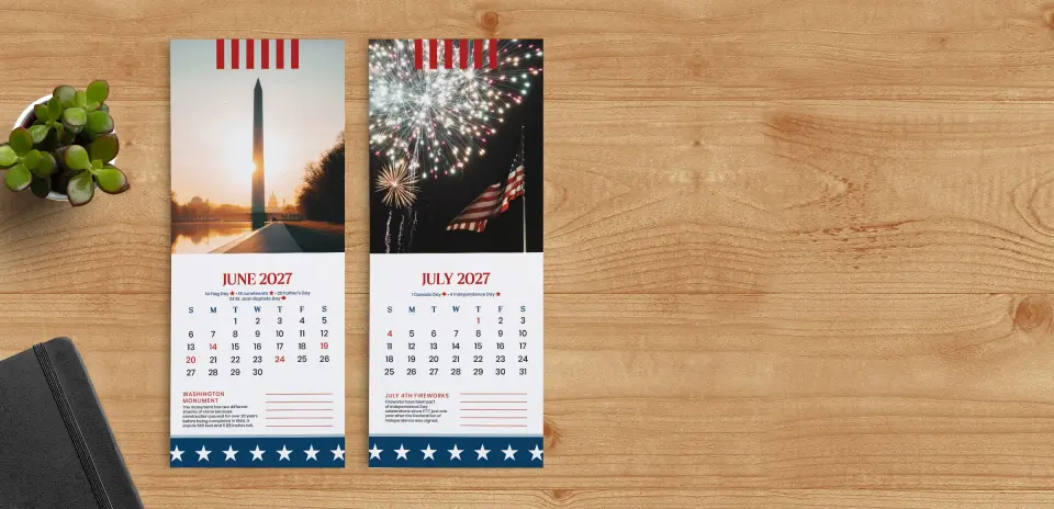 Tear-Off Calendar June & July Pages