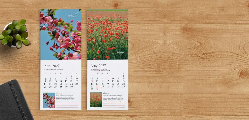 Tear-Off Calendar April & May Pages