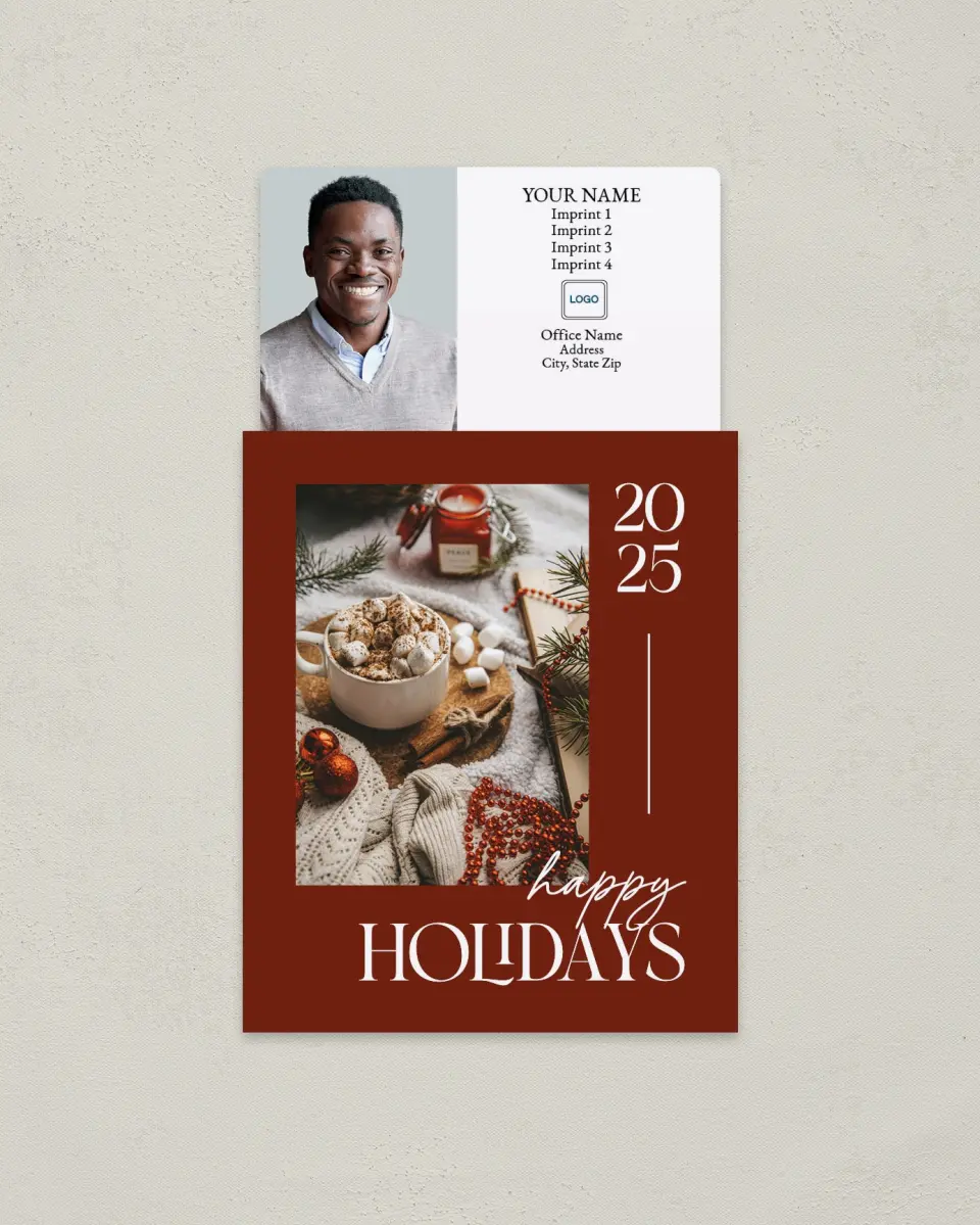 This is a 3½" x 6¼" Tear-Off Calendar Magnet called Happy Holidays printed in full color