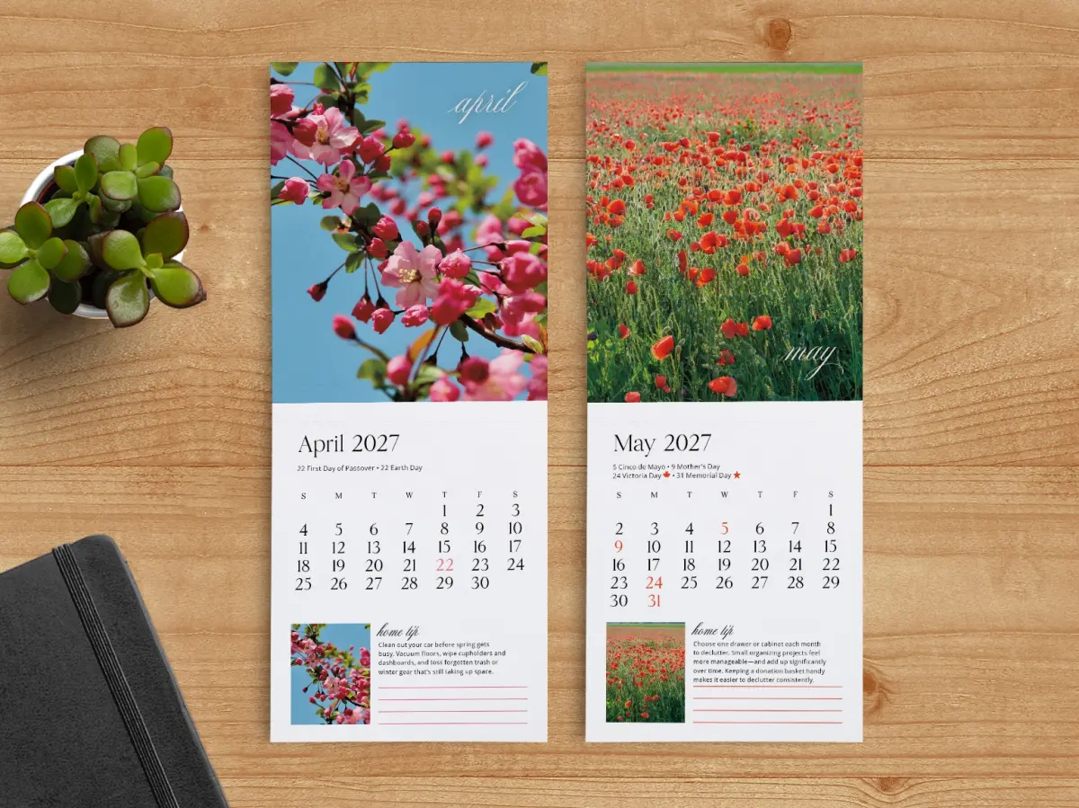 Tear-Off Calendar April & May Pages
