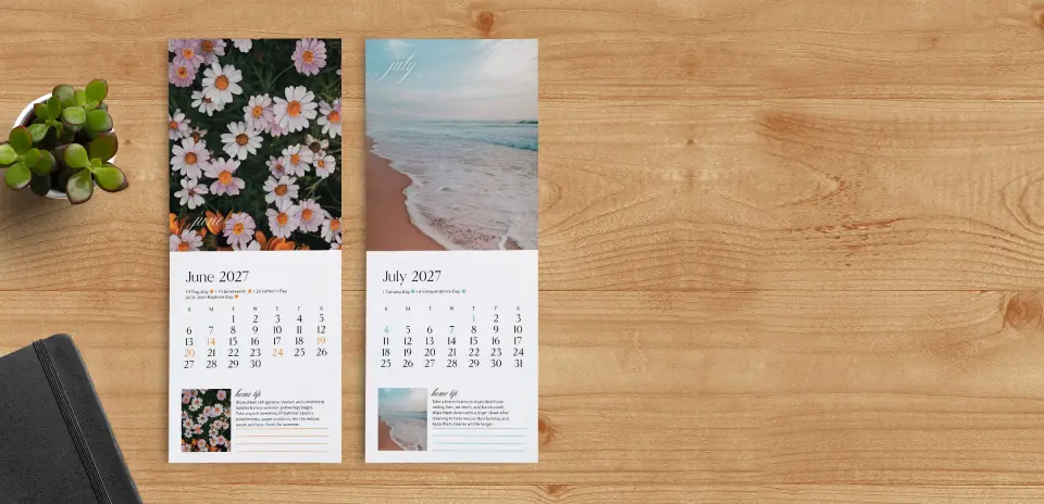 Tear-Off Calendar June & July Pages