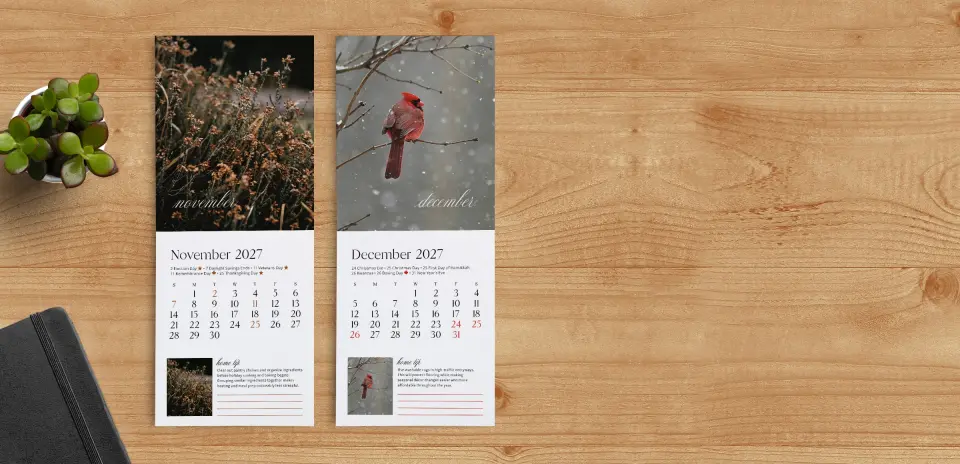 Tear-Off Calendar November & December Pages