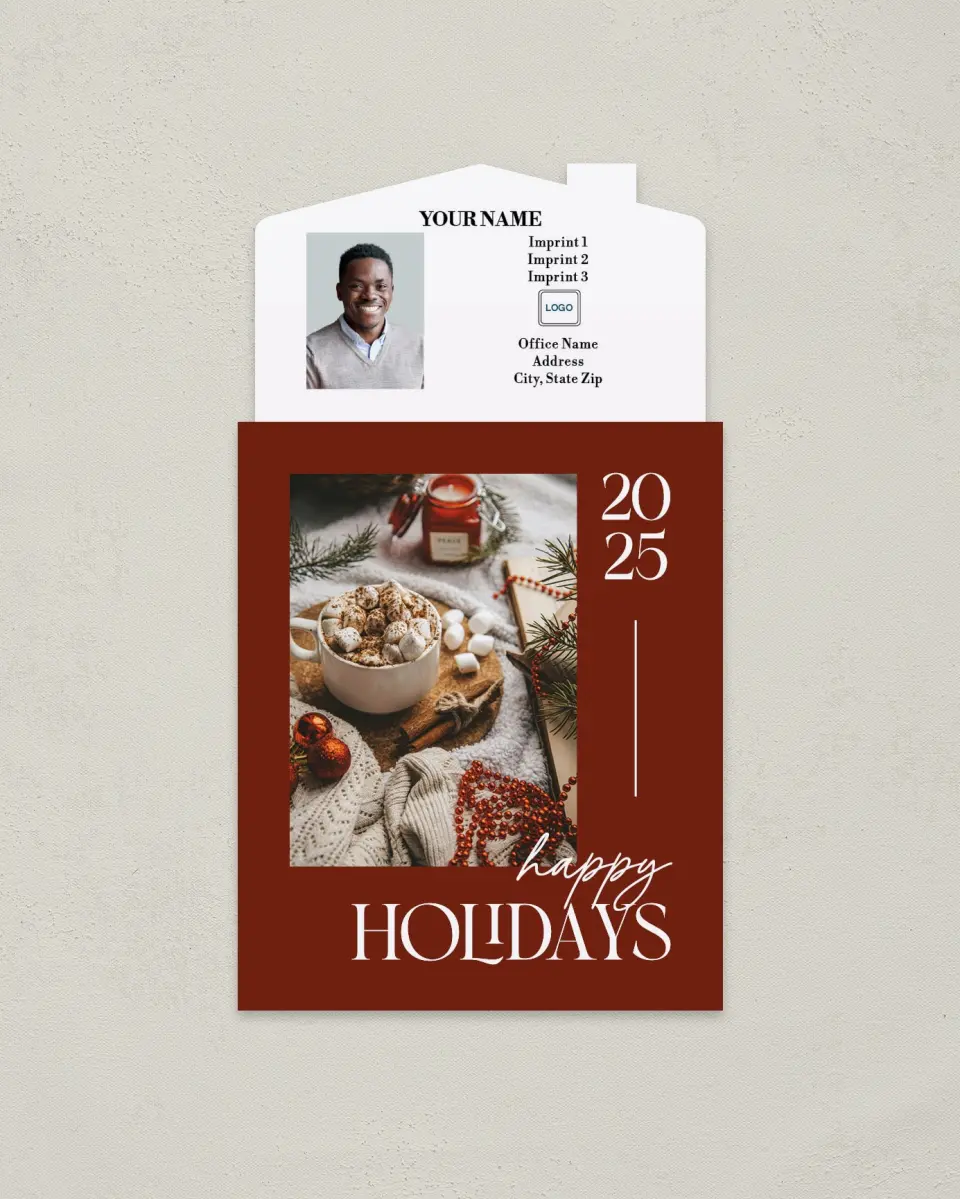 This is a 3½" x 6¼" Tear-Off Calendar Magnet called Happy Holidays printed in full color