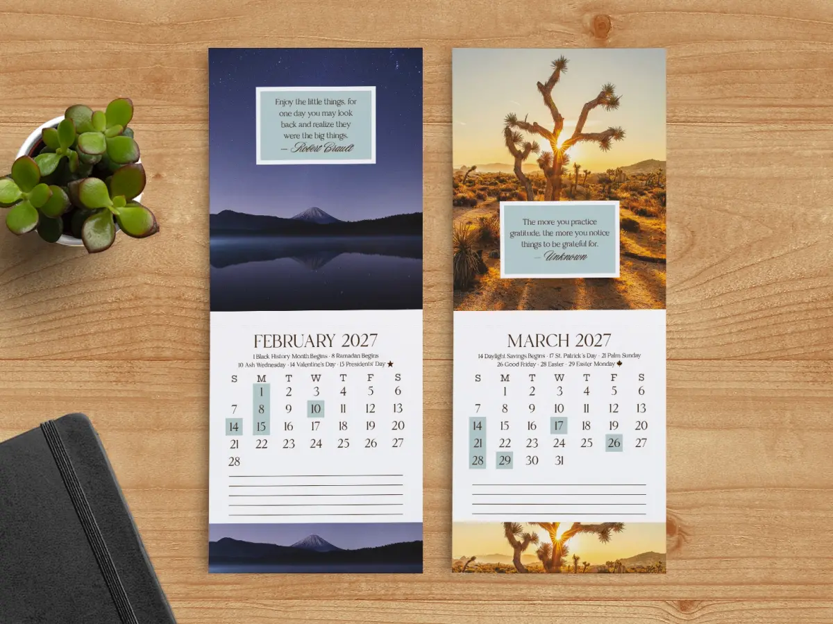 Tear-Off Calendar February & March Pages