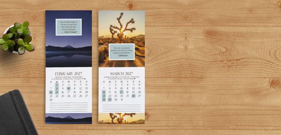 Tear-Off Calendar February & March Pages