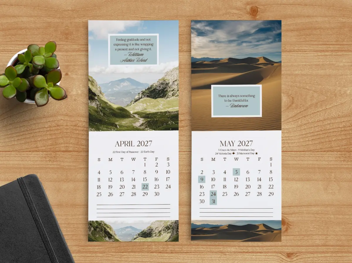 Tear-Off Calendar April & May Pages