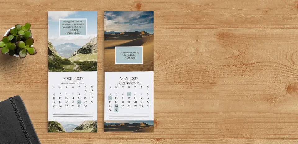 Tear-Off Calendar April & May Pages