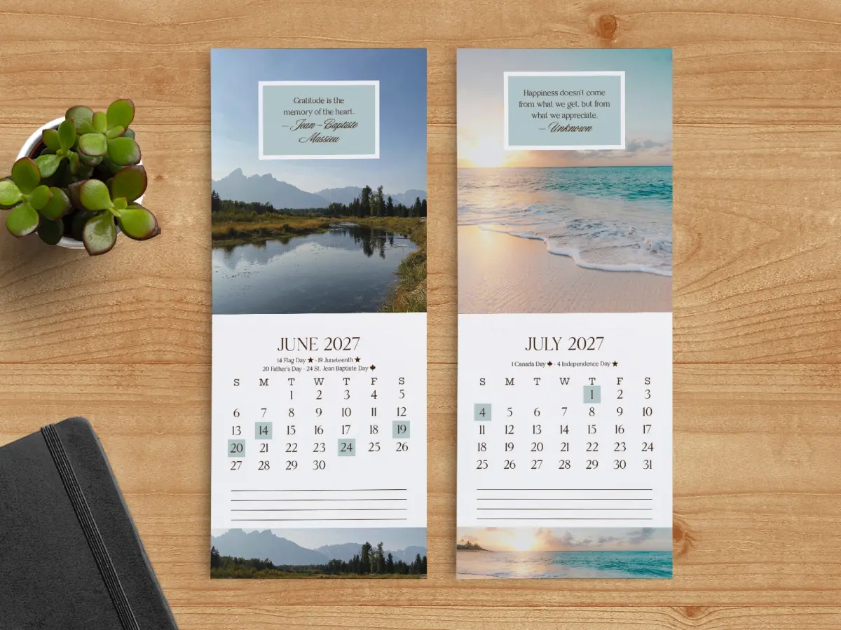 Tear-Off Calendar June & July Pages