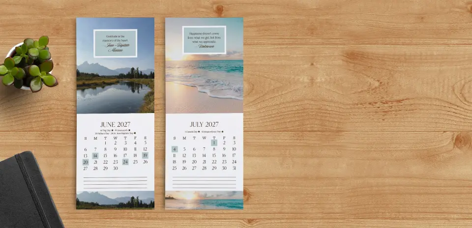 Tear-Off Calendar June & July Pages