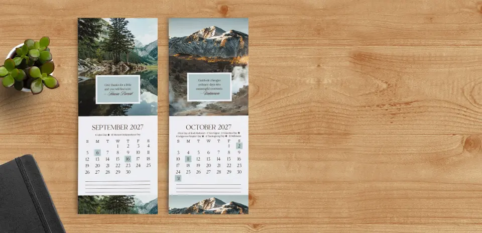 Tear-Off Calendar September & October Pages