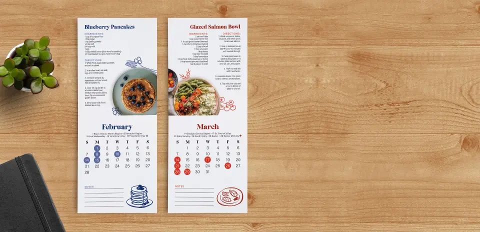 Tear-Off Calendar February & March Pages