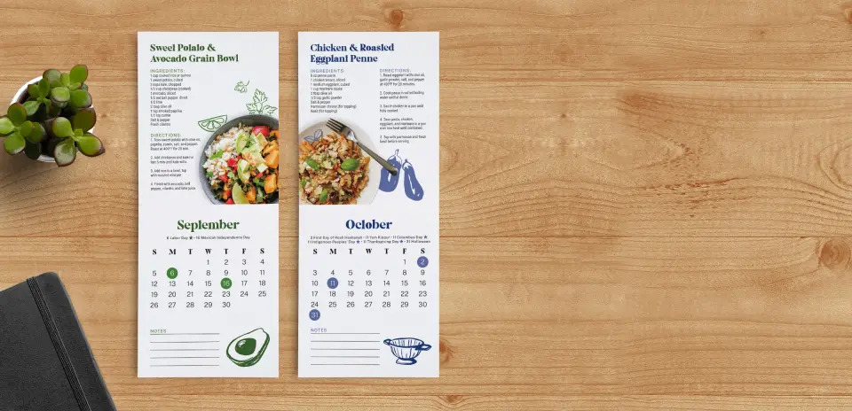 Tear-Off Calendar September & October Pages