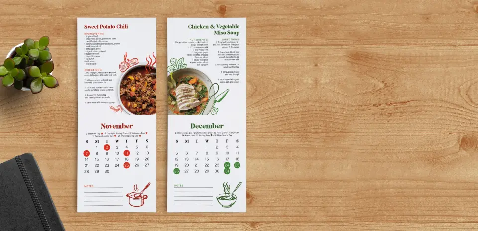 Tear-Off Calendar November & December Pages