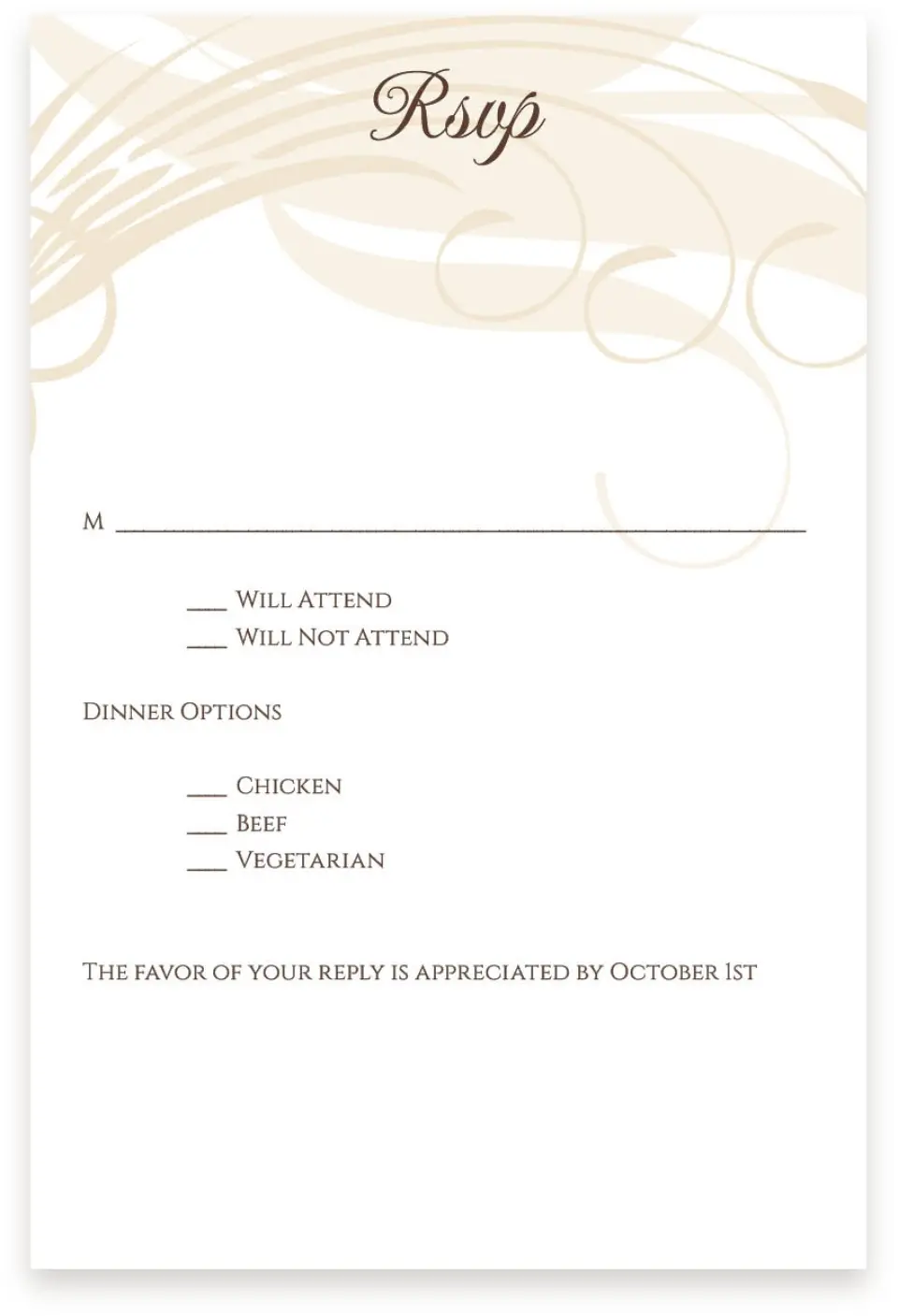 This is a  4" x 6" RSVP Postcards (Pocket Invitation) called Whispering Feather printed in full color on Premium Smooth paper