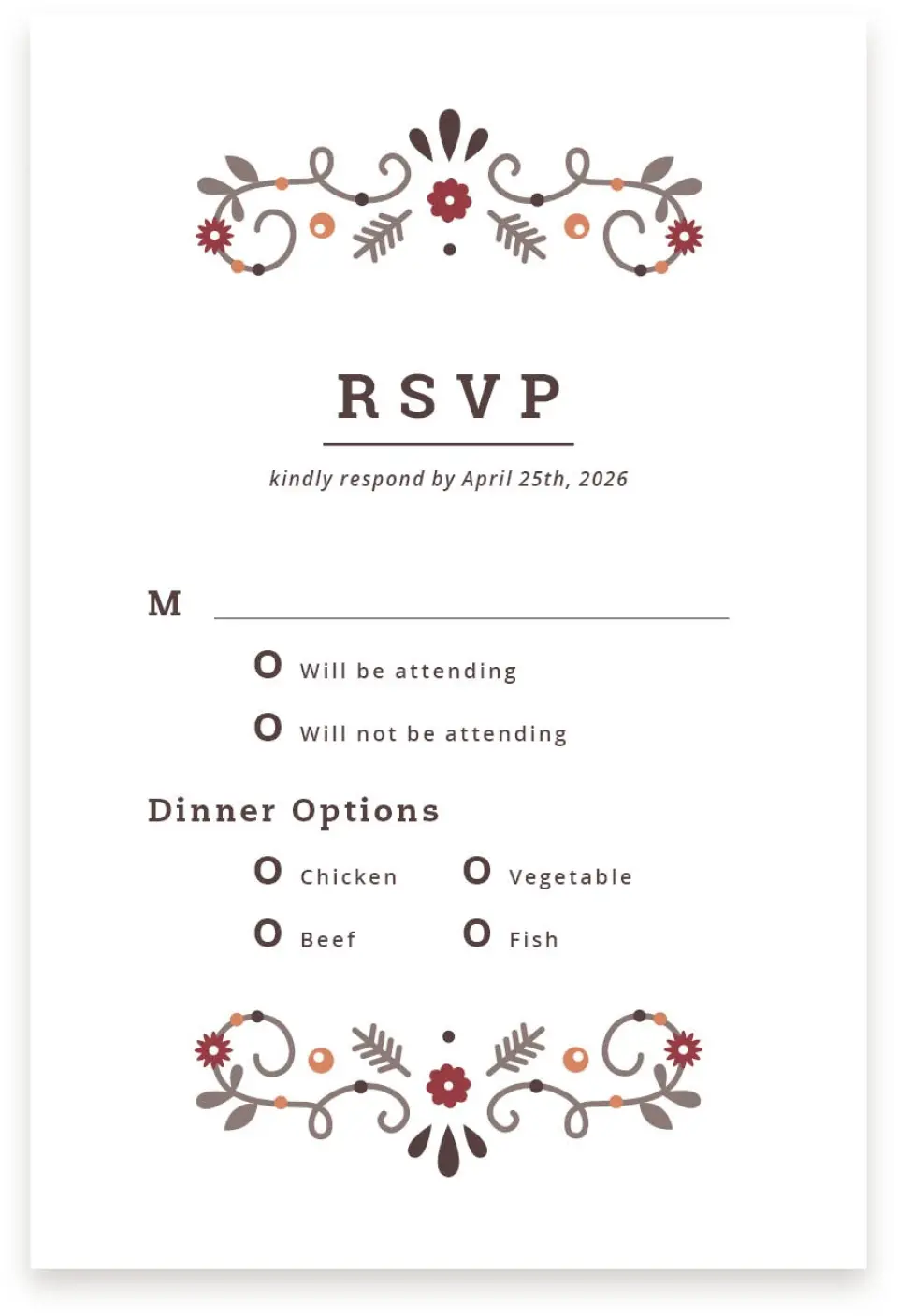 This is a  4" x 6" RSVP Postcards (Pocket Invitation) called Fall Treasures printed in full color on Premium Smooth paper