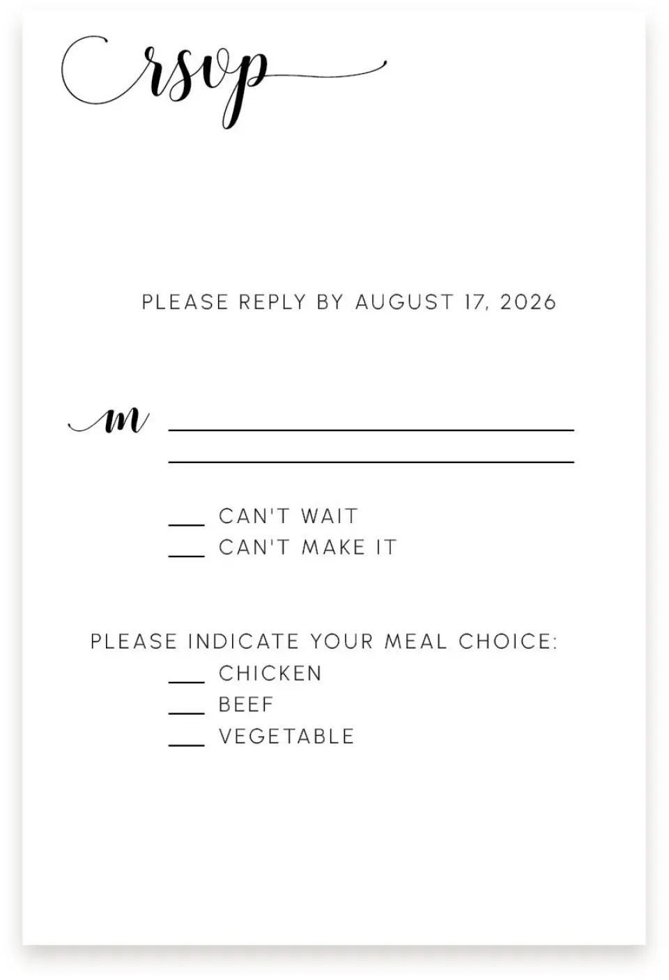 This is a  4" x 6" RSVP Postcards (Pocket Invitation) called True Celebration printed in full color on Premium Smooth paper