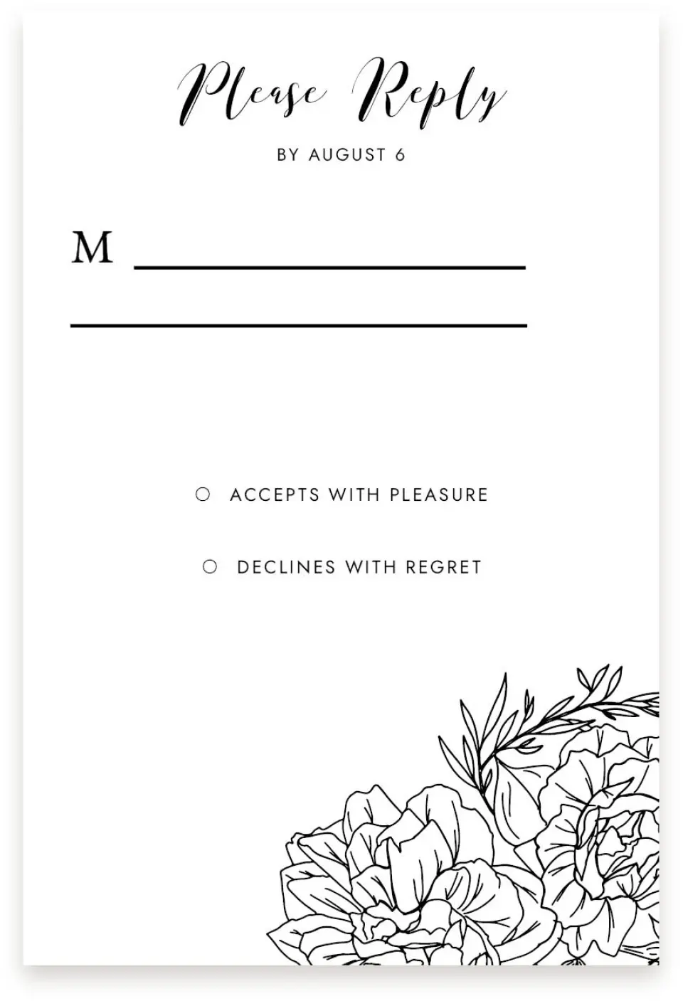 This is a  4" x 6" RSVP Postcards (Pocket Invitation) called Love's Whisper printed in full color with Silver foil on Luxe Satin (coated) paper