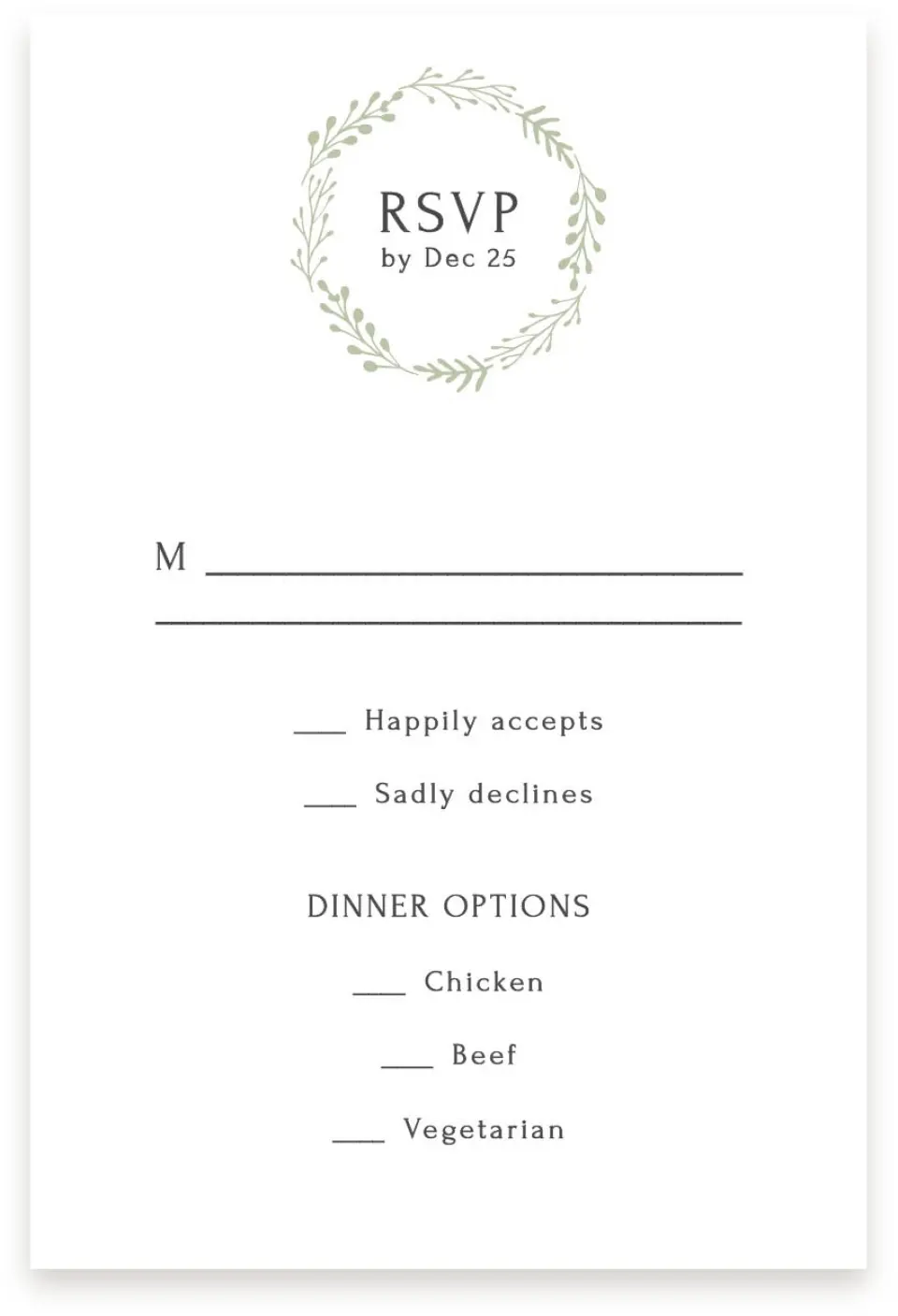 This is a  4" x 6" RSVP Postcards (Pocket Invitation) called Enchanting Crown printed in full color on Premium Smooth paper