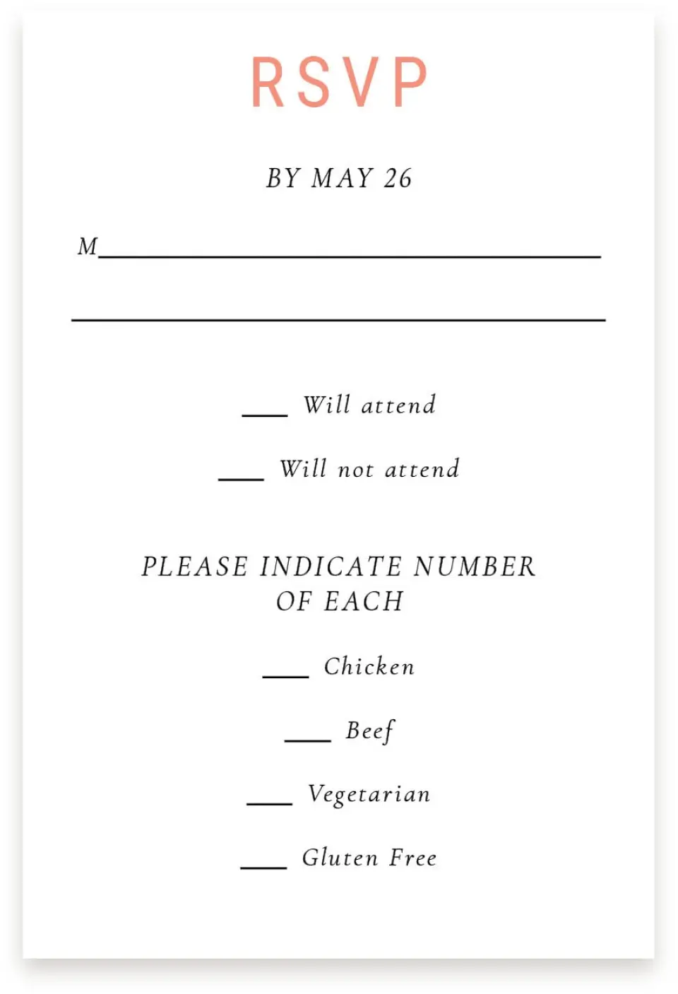 This is a  4" x 6" RSVP Postcards (Pocket Invitation) called Starcrossed Love printed in full color on Premium Smooth paper