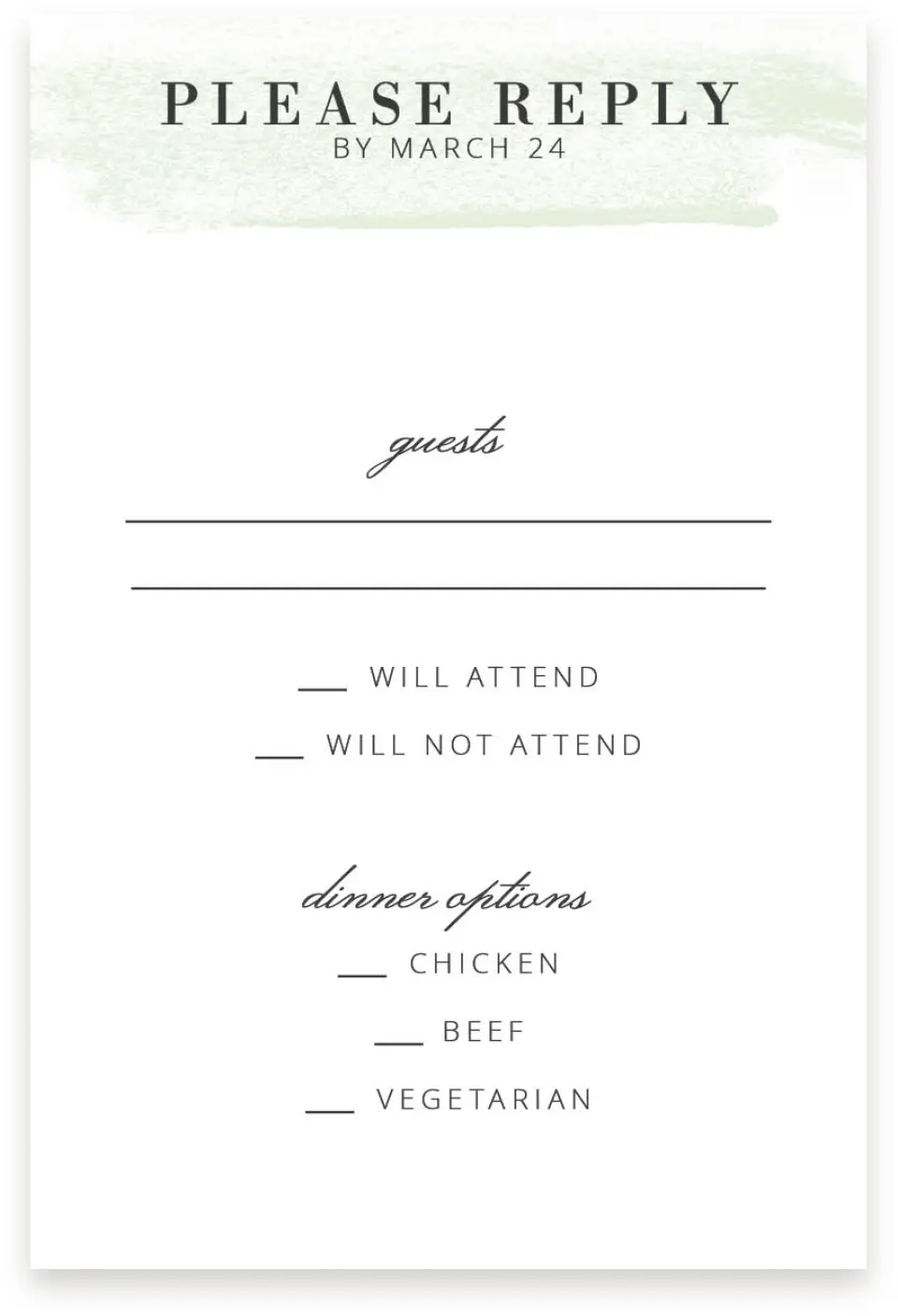 This is a  4" x 6" RSVP Postcards (Pocket Invitation) called Tranquil Twinkle printed in full color on Premium Smooth paper