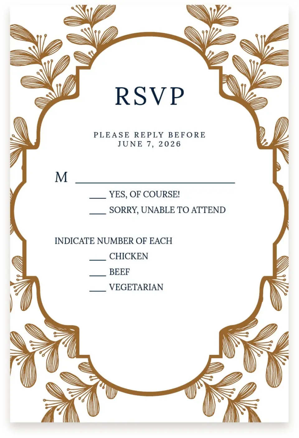 This is a  4" x 6" RSVP Postcards (Pocket Invitation) called Midnight Shimmer printed in full color with Silver foil on Luxe Satin (coated) paper