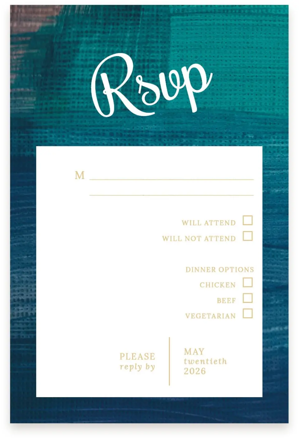 This is a  4" x 6" RSVP Postcards (Pocket Invitation) called Shining Vines printed in full color with Silver foil on Luxe Satin (coated) paper