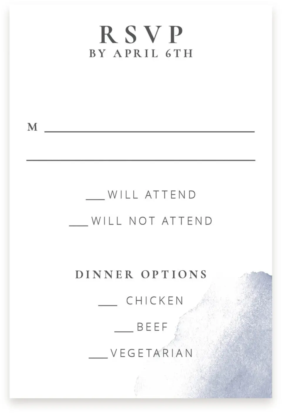 This is a  4" x 6" RSVP Postcards (Pocket Invitation) called Stroke of Luck printed in full color with Silver foil on Luxe Satin (coated) paper