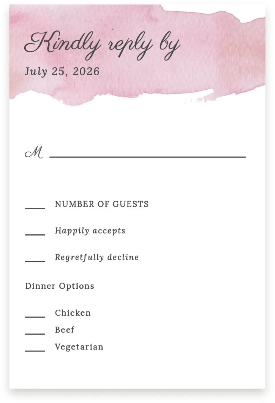 This is a  4" x 6" RSVP Postcards (Pocket Invitation) called Joyful Medley printed in full color on Premium Smooth paper