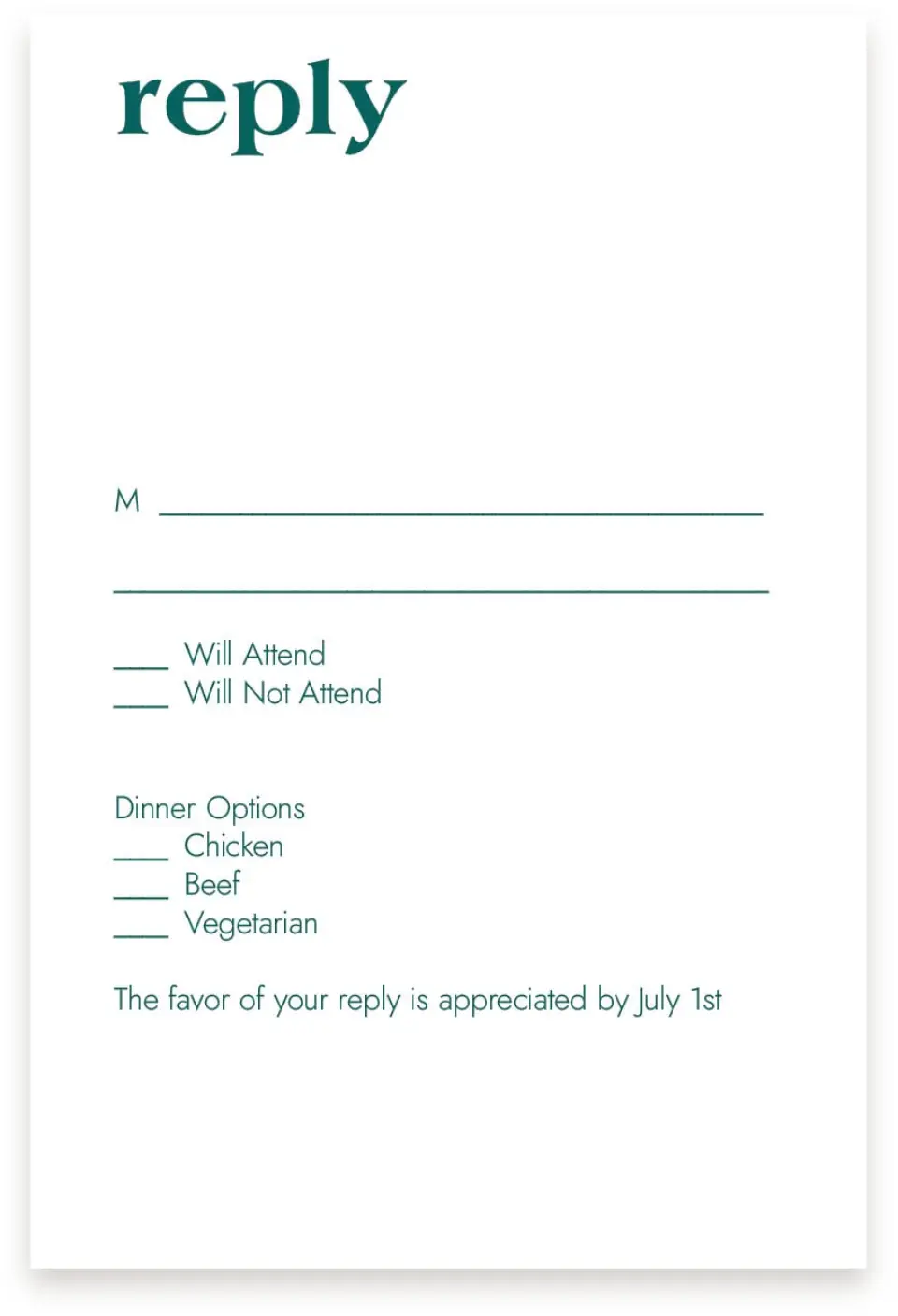 This is a  4" x 6" RSVP Postcards (Pocket Invitation) called Love Eternal printed in full color on Premium Smooth paper