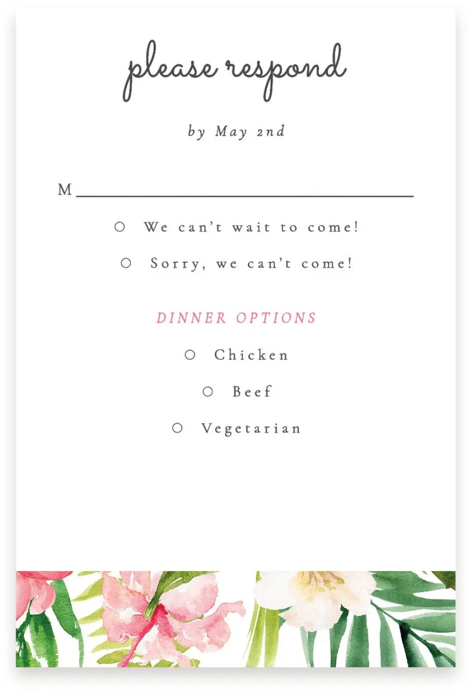 This is a  4" x 6" RSVP Postcards (Pocket Invitation) called Paradise of Love printed in full color on Premium Smooth paper
