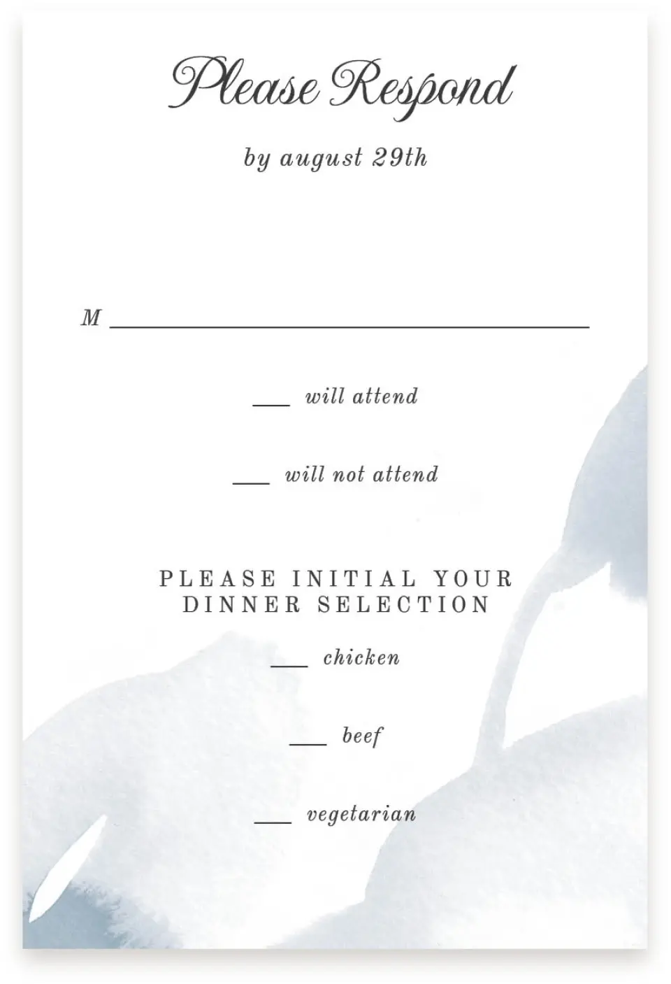 This is a  4" x 6" RSVP Postcards (Pocket Invitation) called Painted Majesty printed in full color with Silver foil on Luxe Satin (coated) paper