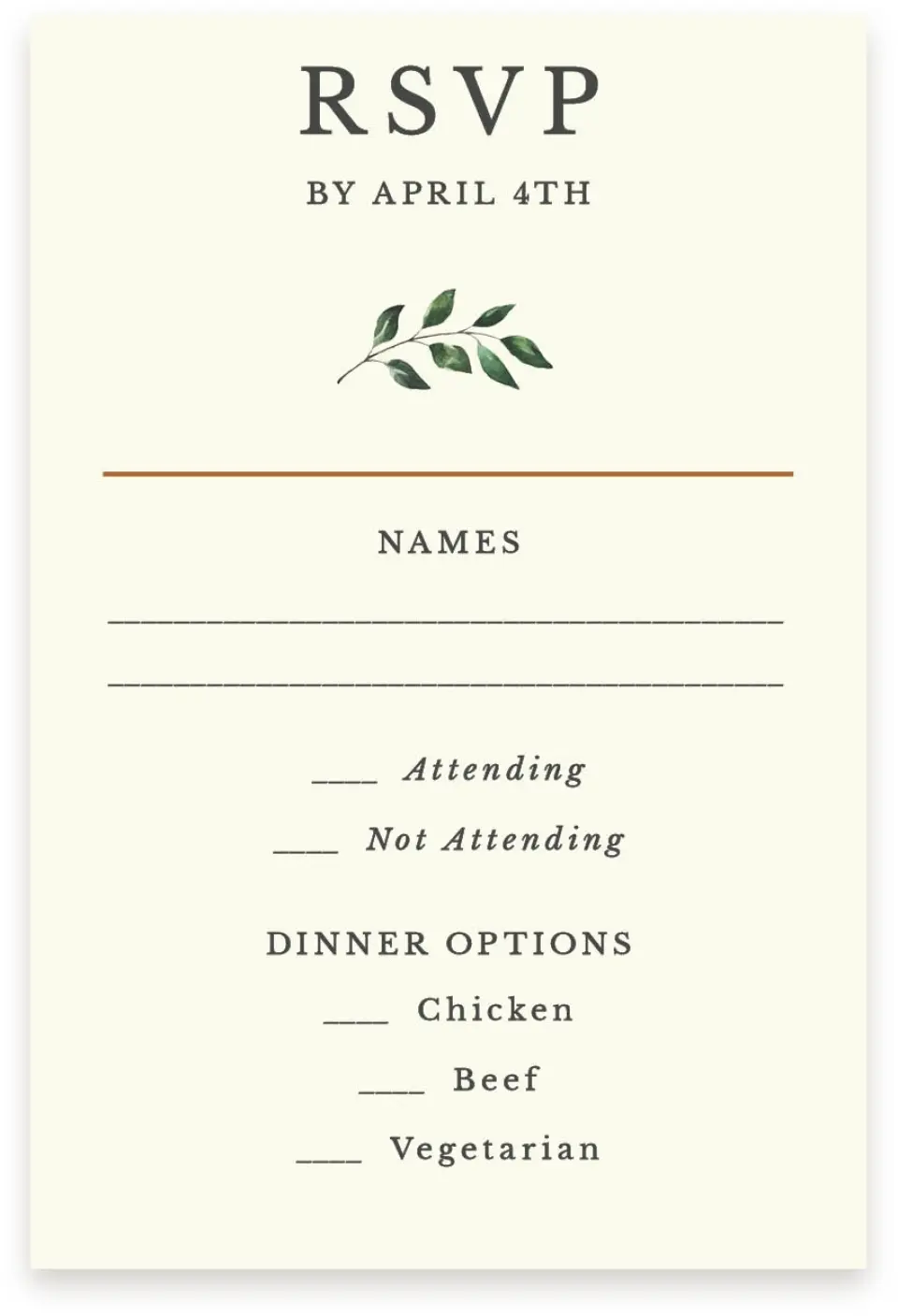 This is a  4" x 6" RSVP Postcards (Pocket Invitation) called Golden Blooms printed in full color with Silver foil on Luxe Satin (coated) paper