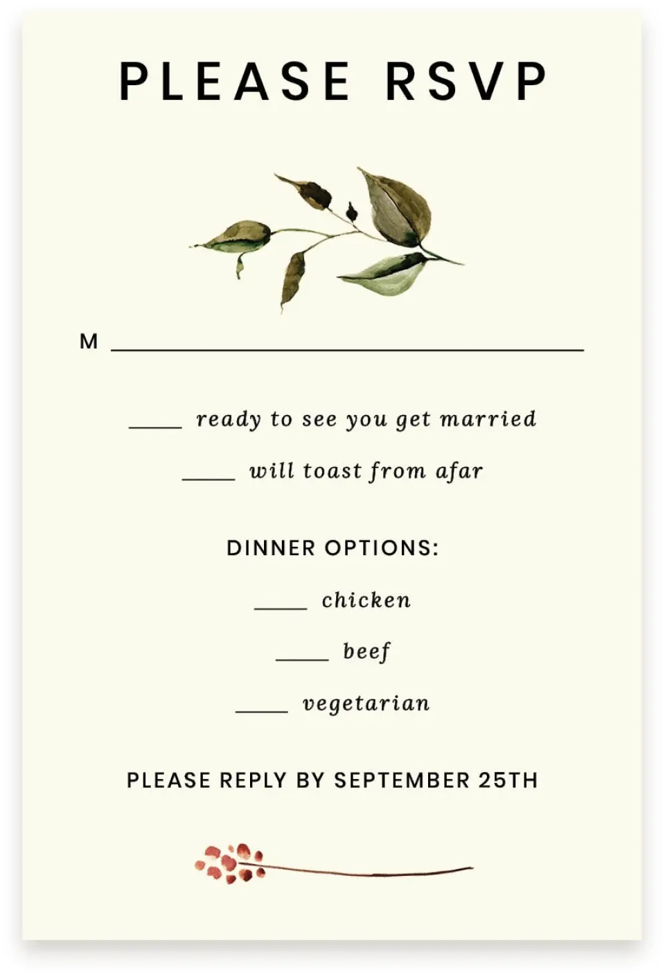 This is a  4" x 6" RSVP Postcards (Pocket Invitation) called Faintly Fall printed in full color with Silver foil on Luxe Satin (coated) paper