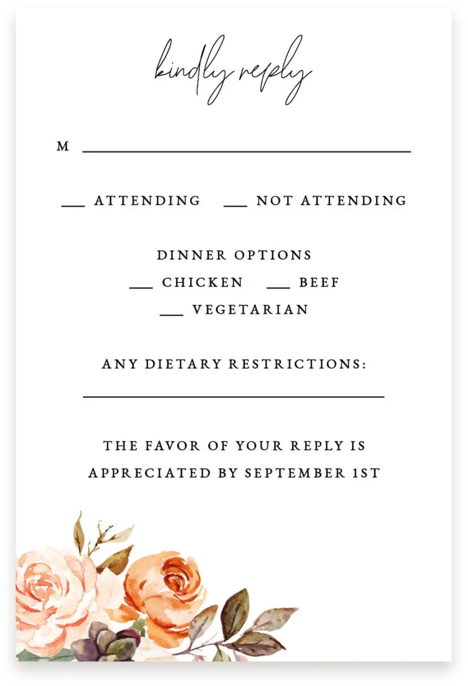 This is a  4" x 6" RSVP Postcards (Pocket Invitation) called Romantic Garden printed in full color with Silver foil on Luxe Satin (coated) paper